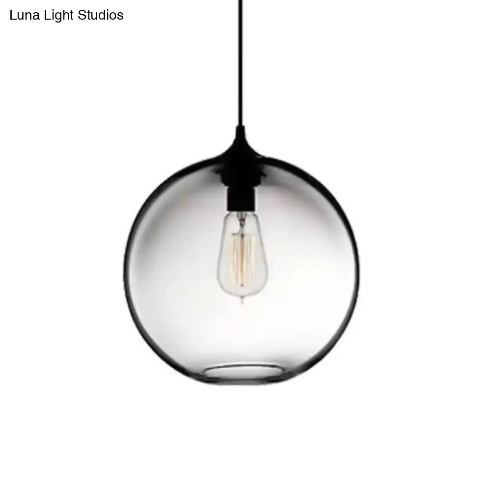 Simplicity Glass Globe Pendant Light - 1 Light, Red/Brown/Clear