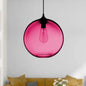 Simplicity Glass Globe Pendant Light - 1 Light, Red/Brown/Clear