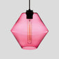 Simplicity Glass Hanging Lamp - Cylindrical 1-Light Pink/Yellow/Blue Ceiling Fixture