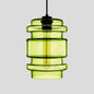 Simplicity Glass Hanging Lamp - Cylindrical 1-Light Pink/Yellow/Blue Ceiling Fixture