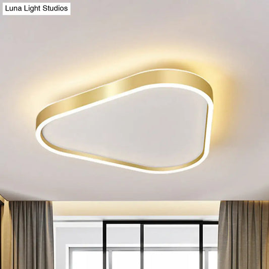DecorBites™ DecorBites™ Simplicity Gold LED Flush Mount Ceiling Light with Acrylic Triangular Design