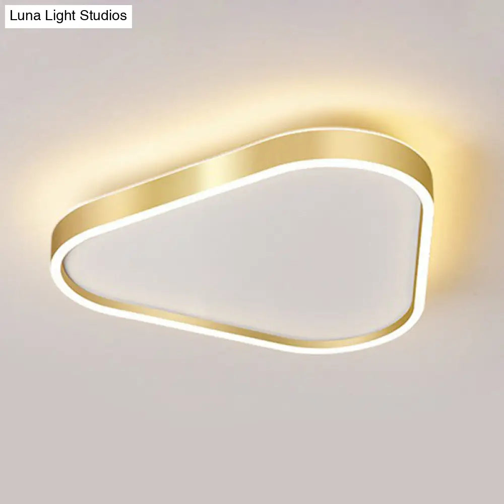 DecorBites™ DecorBites™ Simplicity Gold LED Flush Mount Ceiling Light with Acrylic Triangular Design