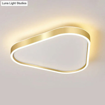 DecorBites™ DecorBites™ Simplicity Gold LED Flush Mount Ceiling Light with Acrylic Triangular Design