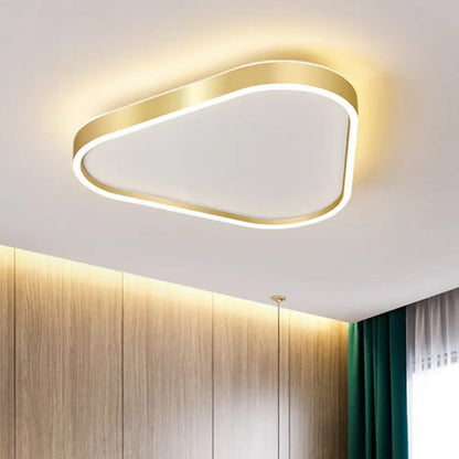 DecorBites™ DecorBites™ Simplicity Gold LED Flush Mount Ceiling Light with Acrylic Triangular Design