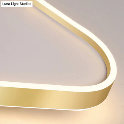 DecorBites™ DecorBites™ Simplicity Gold LED Flush Mount Ceiling Light with Acrylic Triangular Design