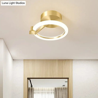 DecorBites™ DecorBites™ Simplicity Gold Metal Semi Flush Mount Ceiling Fixture for Corridors