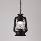 Simplicity Lantern Hanging Light - Metallic Kerosene Lighting for Restaurants - 1 Bulb