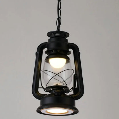 Simplicity Lantern Hanging Light - Metallic Kerosene Lighting for Restaurants - 1 Bulb