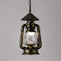 Simplicity Lantern Hanging Light - Metallic Kerosene Lighting for Restaurants - 1 Bulb