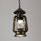 Simplicity Lantern Hanging Light - Metallic Kerosene Lighting for Restaurants - 1 Bulb