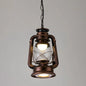 Simplicity Lantern Hanging Light - Metallic Kerosene Lighting for Restaurants - 1 Bulb