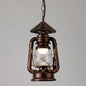 Simplicity Lantern Hanging Light - Metallic Kerosene Lighting for Restaurants - 1 Bulb