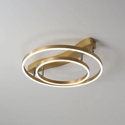 DecorBites™ DecorBites™ Simplicity LED Brass Multi-Ring Flush Mount Ceiling Light for Living Room