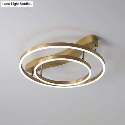 DecorBites™ DecorBites™ Simplicity LED Brass Multi-Ring Flush Mount Ceiling Light for Living Room