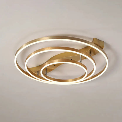 DecorBites™ DecorBites™ Simplicity LED Brass Multi-Ring Flush Mount Ceiling Light for Living Room
