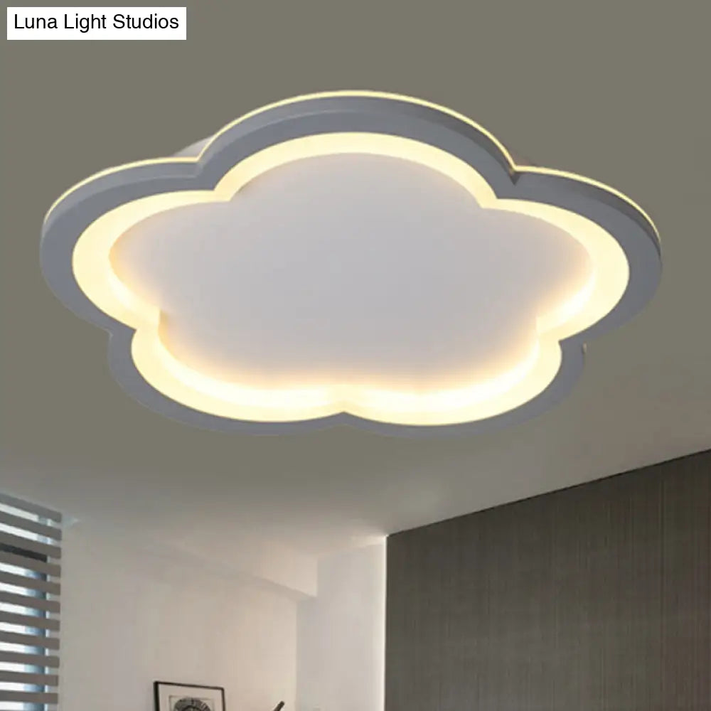 DecorBites™ DecorBites™ Simplicity LED Ceiling Light Fixture with Acrylic Diffuser- Flower Metal Flush Light in White/Warm Light, 10"/14.5"/19"/23.5" Wide