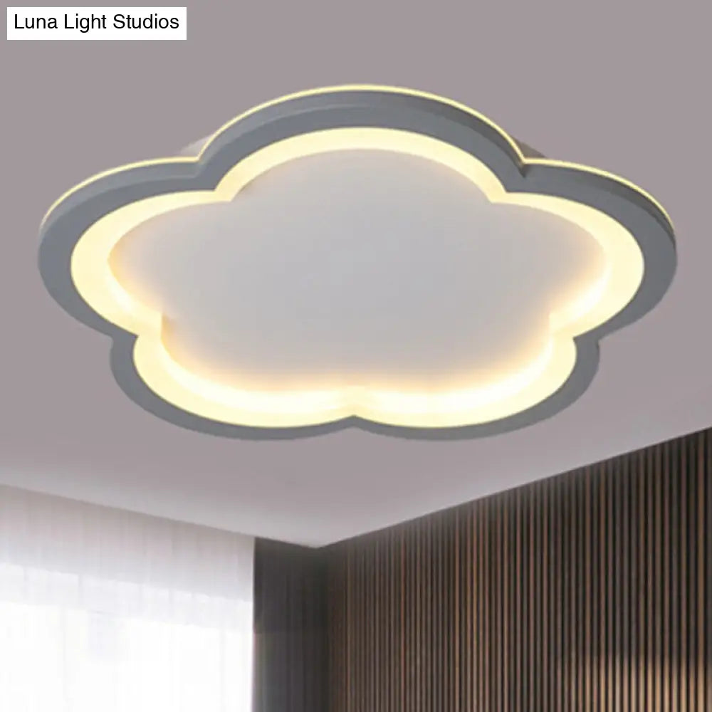 DecorBites™ DecorBites™ Simplicity LED Ceiling Light Fixture with Acrylic Diffuser- Flower Metal Flush Light in White/Warm Light, 10"/14.5"/19"/23.5" Wide