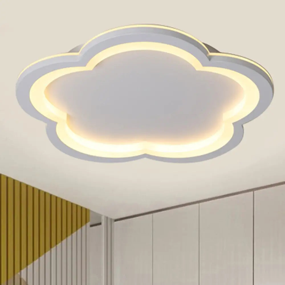 DecorBites™ DecorBites™ Simplicity LED Ceiling Light Fixture with Acrylic Diffuser- Flower Metal Flush Light in White/Warm Light, 10"/14.5"/19"/23.5" Wide