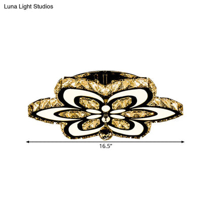 DecorBites™ DecorBites™ Simplicity LED Crystal Block Semi Flush Light - Chrome Ceiling Fixture (Large/Small Sizes)