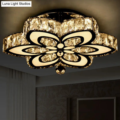 DecorBites™ DecorBites™ Simplicity LED Crystal Block Semi Flush Light - Chrome Ceiling Fixture (Large/Small Sizes)