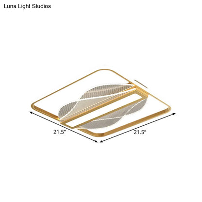 DecorBites™ DecorBites™ Simplicity LED Flush Mount Gold Bar Decor Ceiling Light with Metallic Shade, Warm/White Light, 18"/21.5" Wide