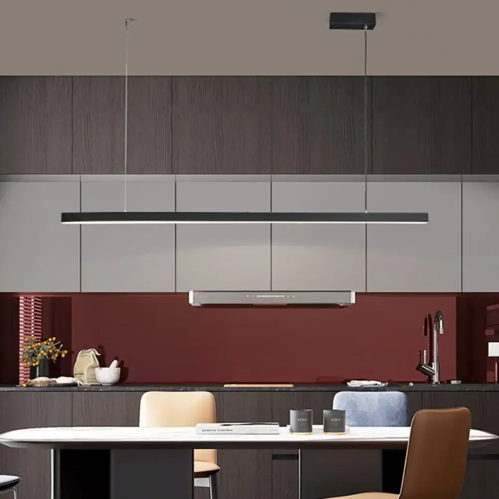 DecorBites simplicity led metal pendant lighting with black finish and bulb included for modern dining room use