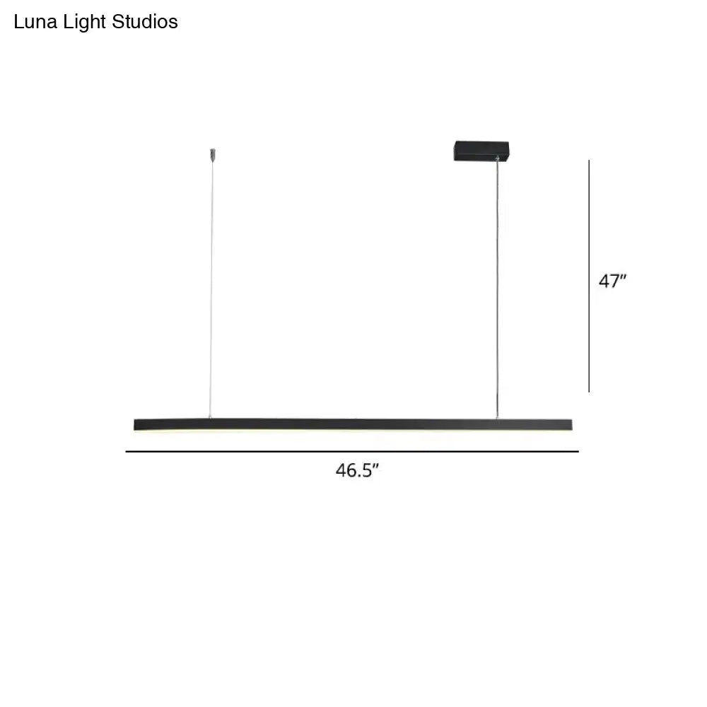 Modern black metal DecorBites simplicity LED pendant lighting with bulb included for dining room featuring sleek linear design