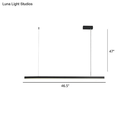 Modern black metal DecorBites simplicity LED pendant lighting with bulb included for dining room featuring sleek linear design