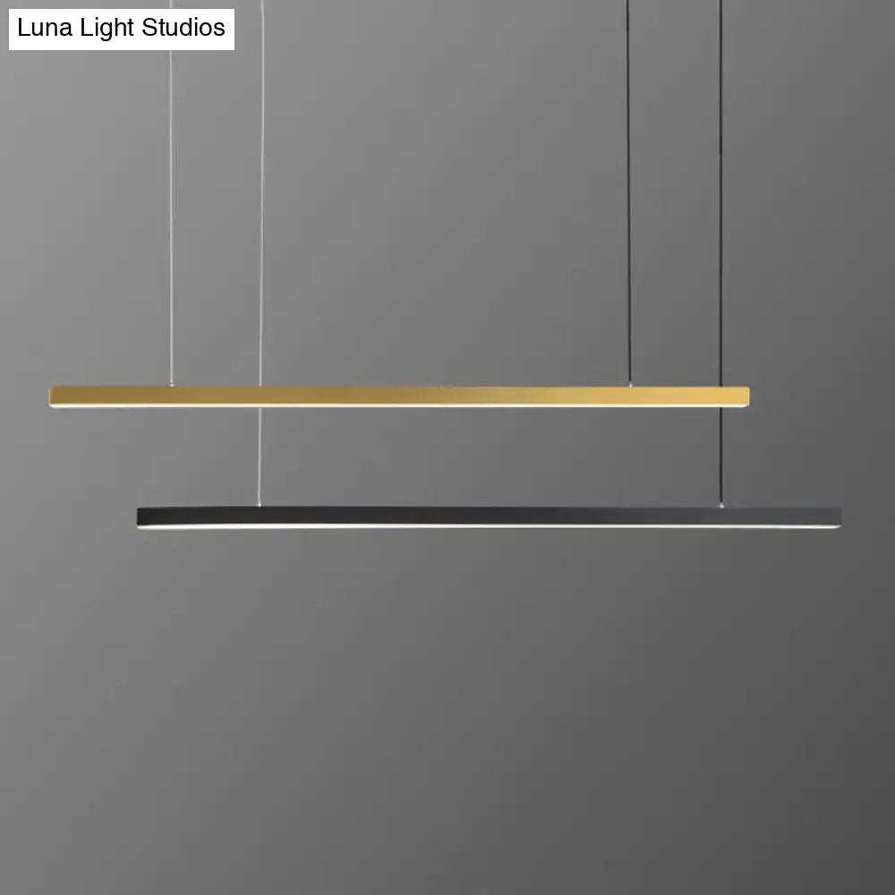 Modern minimalist decorbites™ simplicity led metal pendant lighting with gold and matte black bars for dining room bulb included