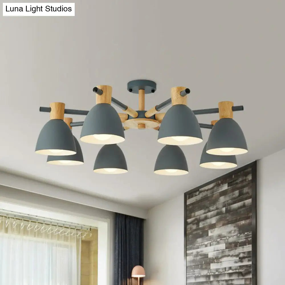 DecorBites™ DecorBites™ Simplicity Metal Dome Ceiling Semi Flush Mount for Living Room Lighting