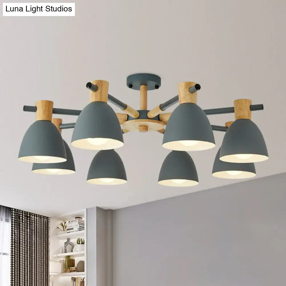 DecorBites™ DecorBites™ Simplicity Metal Dome Ceiling Semi Flush Mount for Living Room Lighting