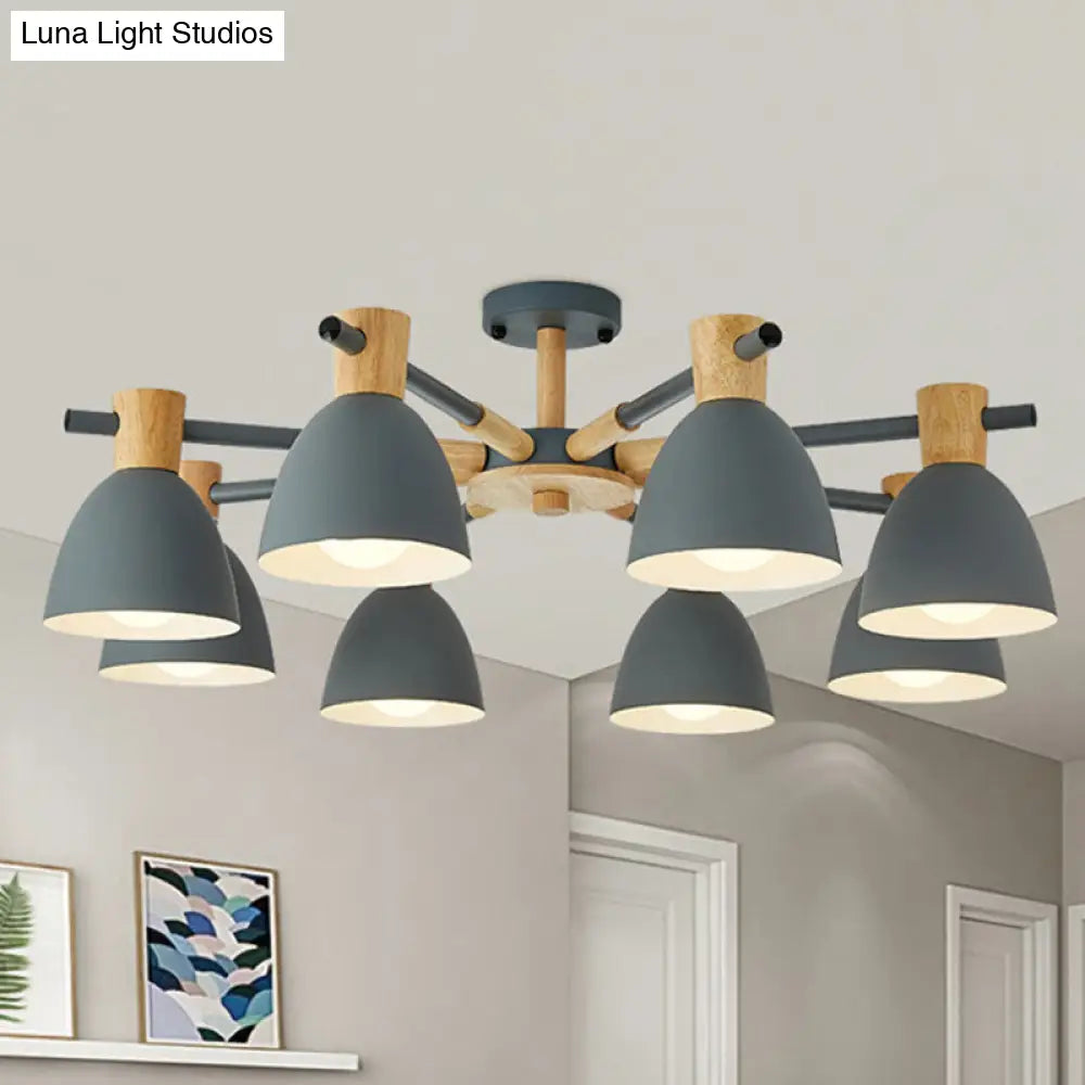 DecorBites™ DecorBites™ Simplicity Metal Dome Ceiling Semi Flush Mount for Living Room Lighting