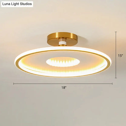 Lámpara de techo LED metálica DecorBites™ Simplicity | Luminaria de montaje semiempotrado tipo disco para dormitorios