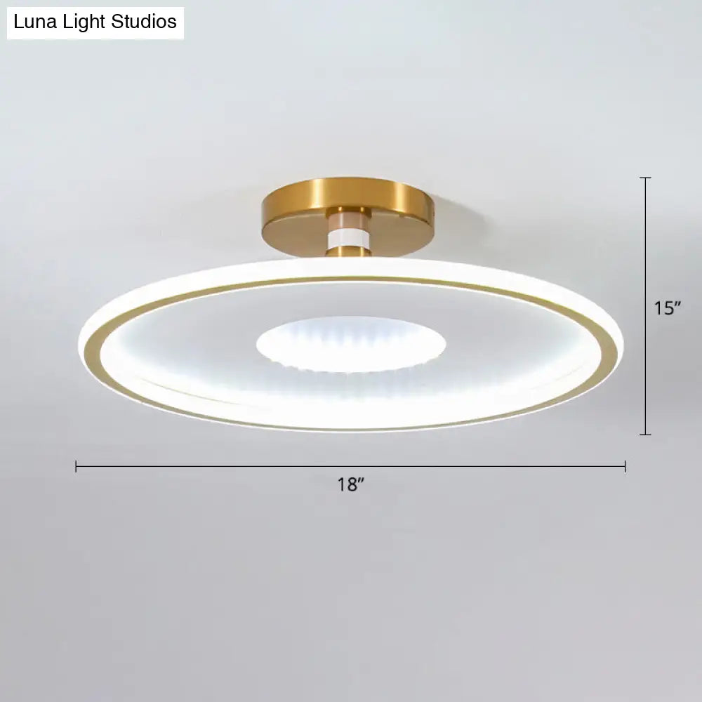 Lámpara de techo LED metálica DecorBites™ Simplicity | Luminaria de montaje semiempotrado tipo disco para dormitorios