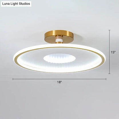 Lámpara de techo LED metálica DecorBites™ Simplicity | Luminaria de montaje semiempotrado tipo disco para dormitorios