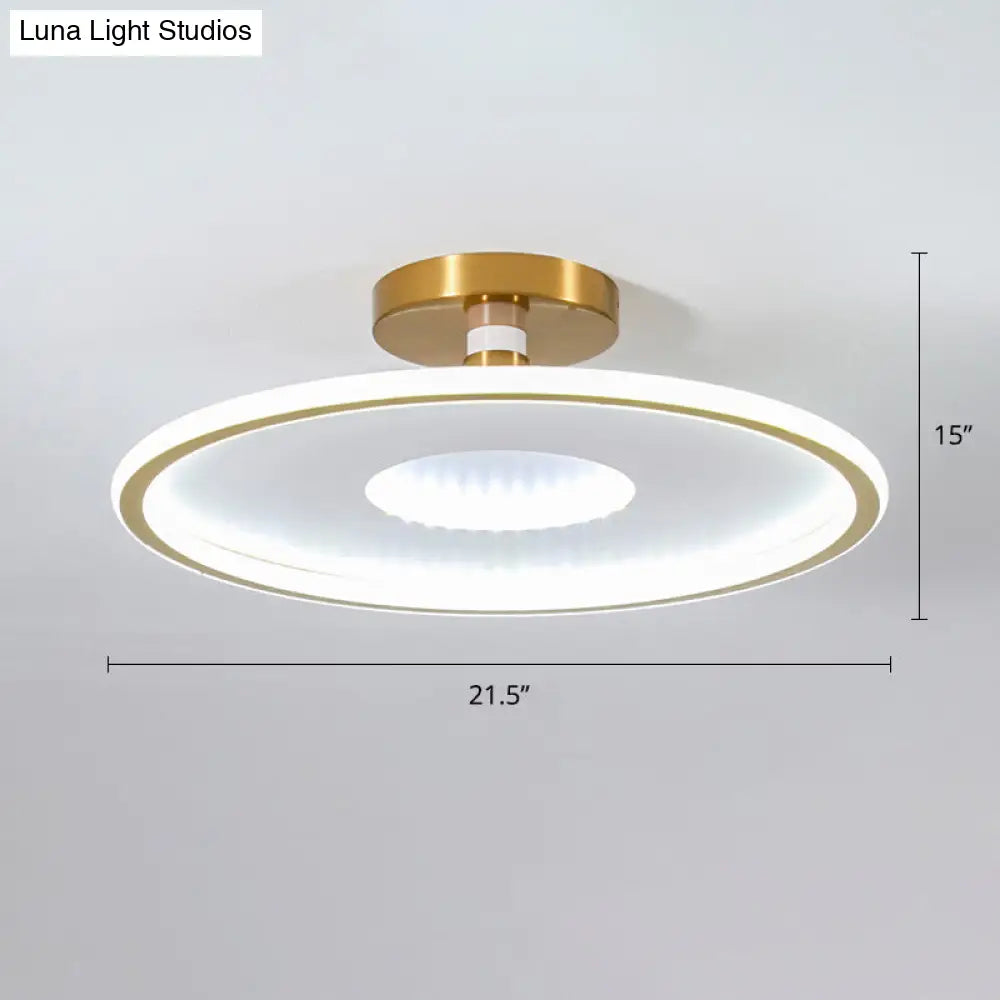 Lámpara de techo LED metálica DecorBites™ Simplicity | Luminaria de montaje semiempotrado tipo disco para dormitorios