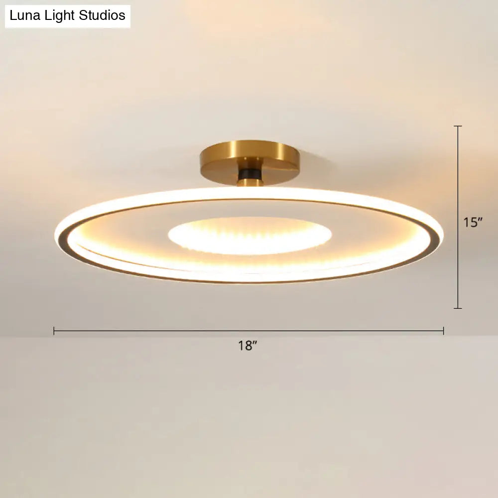 Lámpara de techo LED metálica DecorBites™ Simplicity | Luminaria de montaje semiempotrado tipo disco para dormitorios