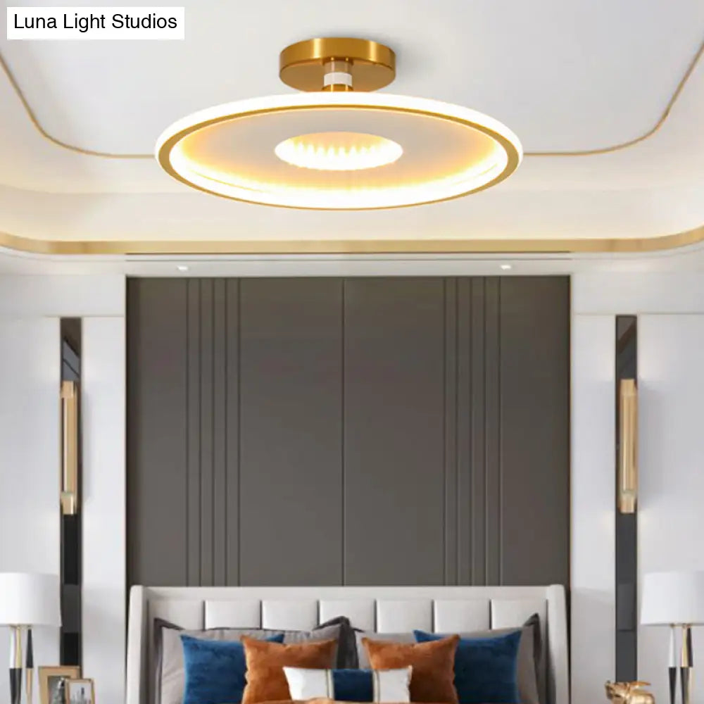 Lámpara de techo LED metálica DecorBites™ Simplicity | Luminaria de montaje semiempotrado tipo disco para dormitorios