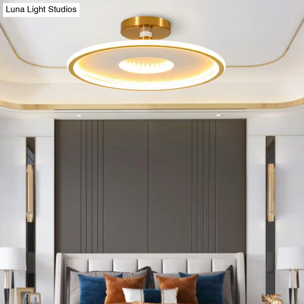 Lámpara de techo LED metálica DecorBites™ Simplicity | Luminaria de montaje semiempotrado tipo disco para dormitorios