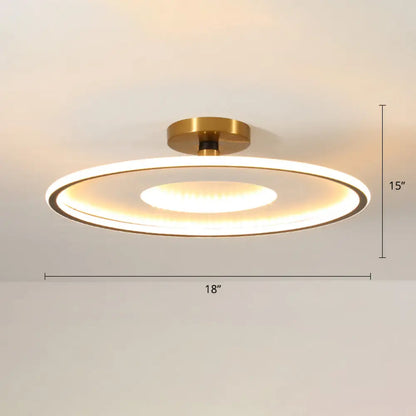 Lámpara de techo LED metálica DecorBites™ Simplicity | Luminaria de montaje semiempotrado tipo disco para dormitorios