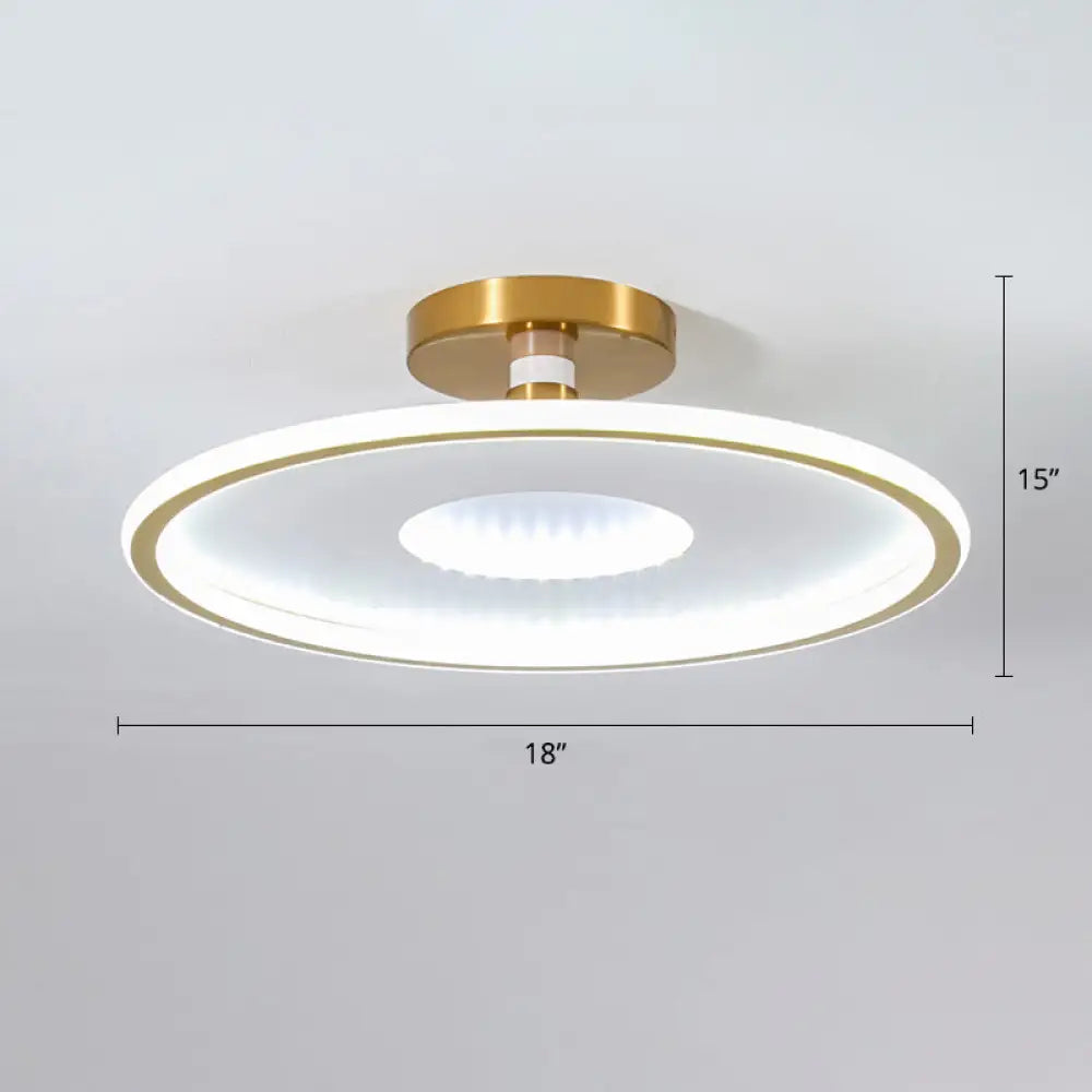 Lámpara de techo LED metálica DecorBites™ Simplicity | Luminaria de montaje semiempotrado tipo disco para dormitorios
