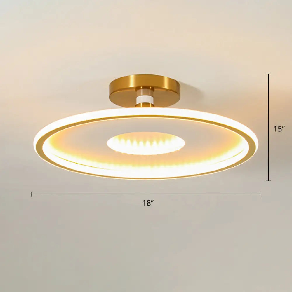 Lámpara de techo LED metálica DecorBites™ Simplicity | Luminaria de montaje semiempotrado tipo disco para dormitorios