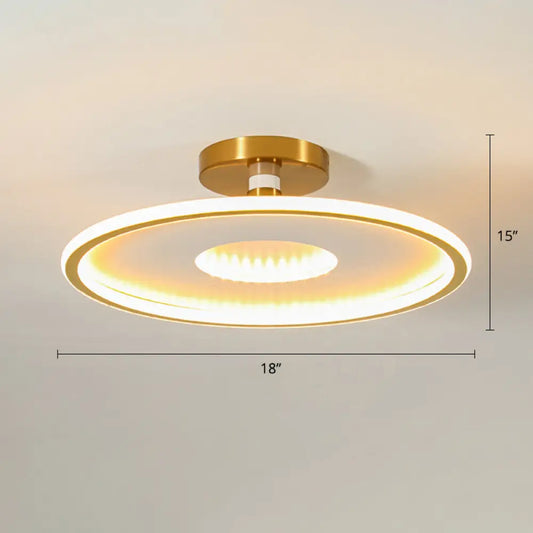 DecorBites™ DecorBites™ Simplicity Metal LED Ceiling Light | Disc Semi Flush Mount Fixture for Bedrooms