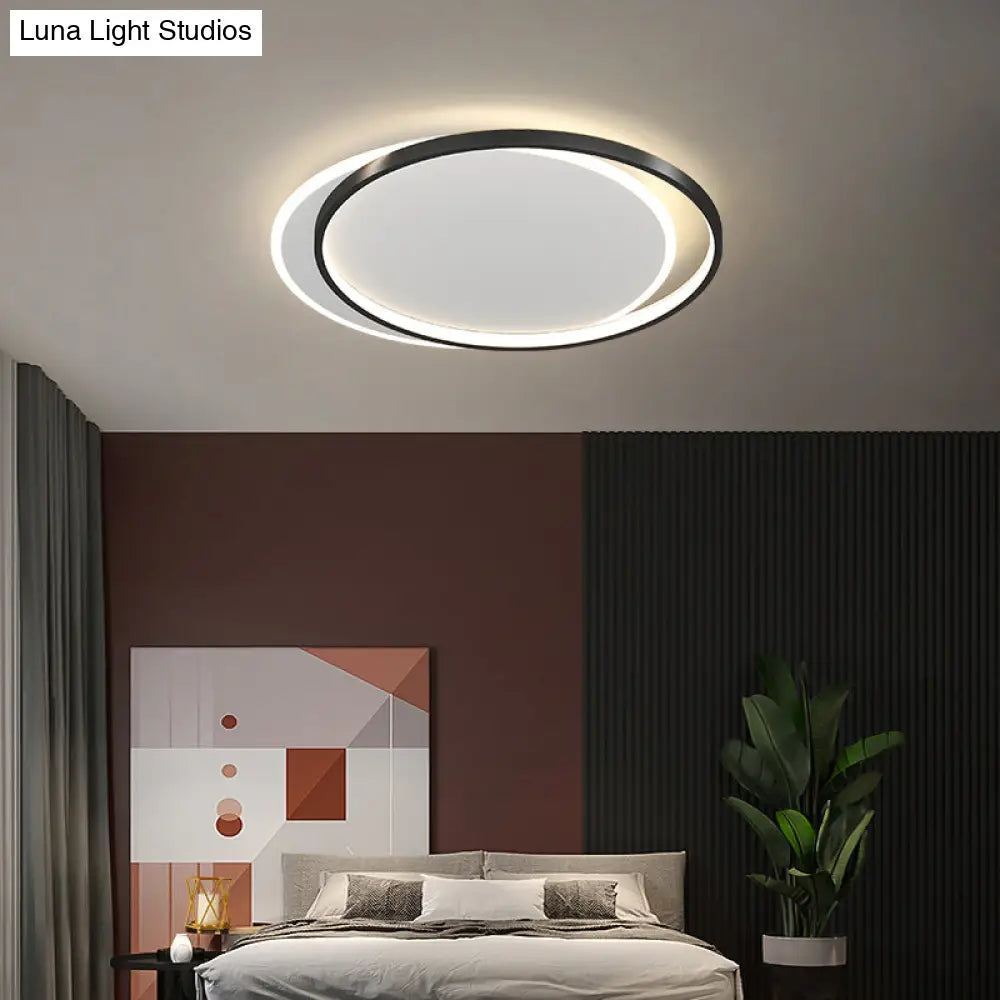 DecorBites™ DecorBites™ Simplicity Metal LED Flush Mount Ceiling Light with Halo Ring for Bedroom
