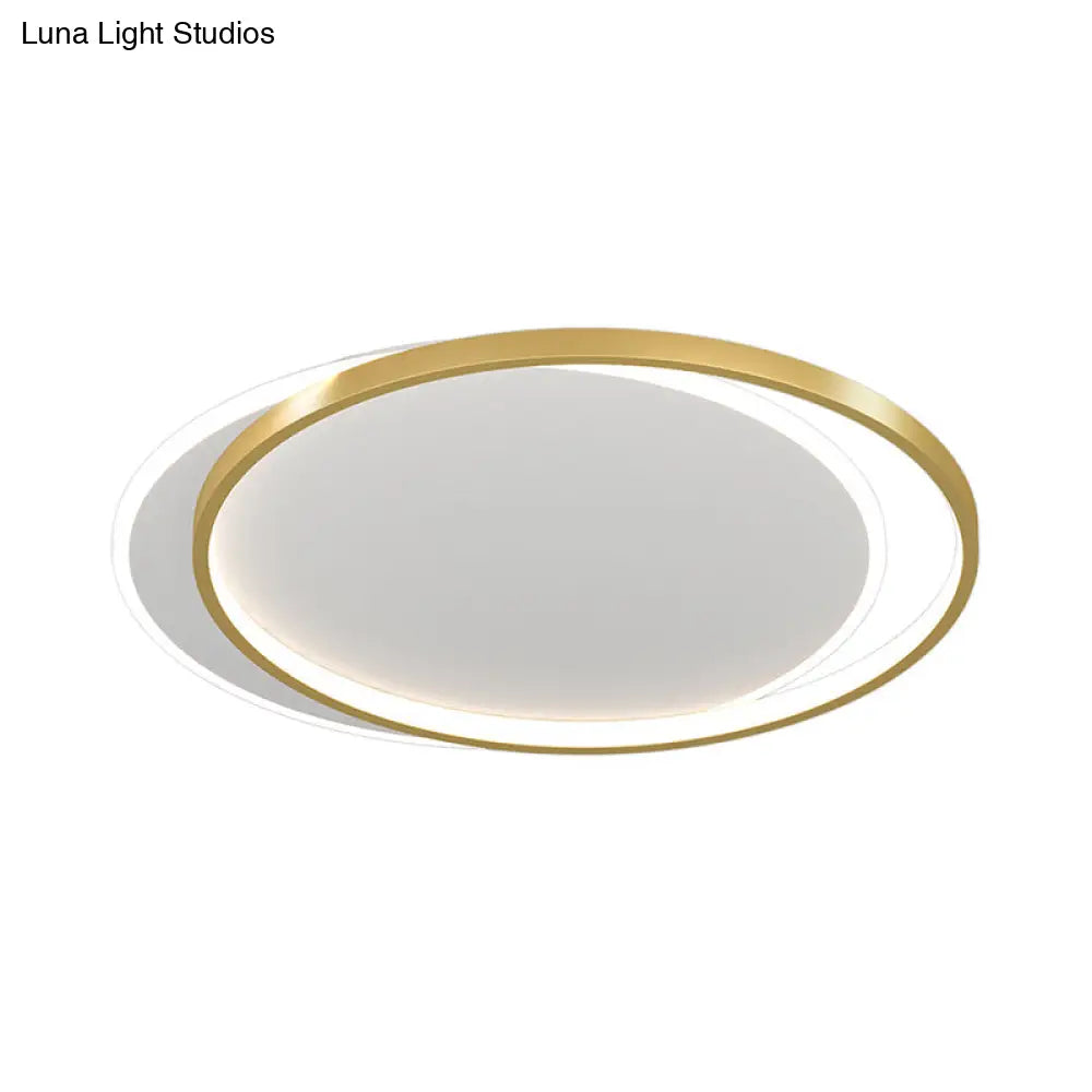DecorBites™ DecorBites™ Simplicity Metal LED Flush Mount Ceiling Light with Halo Ring for Bedroom