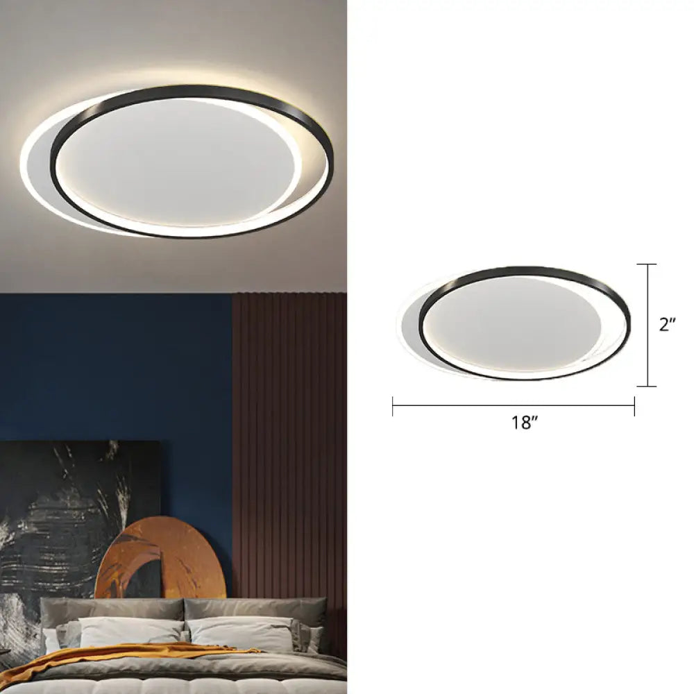 DecorBites™ DecorBites™ Simplicity Metal LED Flush Mount Ceiling Light with Halo Ring for Bedroom