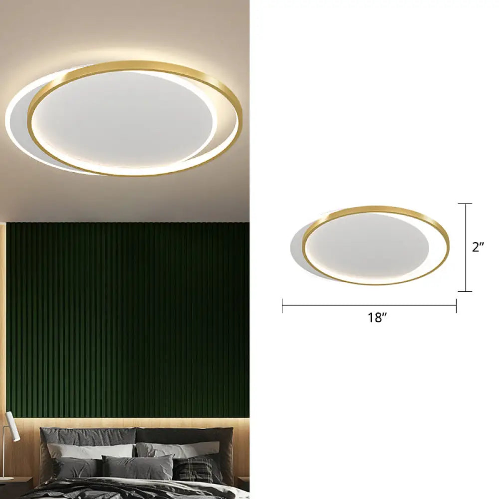 DecorBites™ DecorBites™ Simplicity Metal LED Flush Mount Ceiling Light with Halo Ring for Bedroom