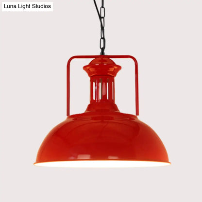 Simplicity Single-Bulb Iron Pot Cover Hanging Lamp - Stylish Restaurant Ceiling Lighting Fixture