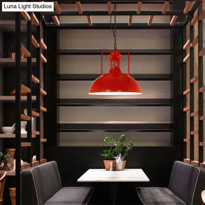 Simplicity Single-Bulb Iron Pot Cover Hanging Lamp - Stylish Restaurant Ceiling Lighting Fixture