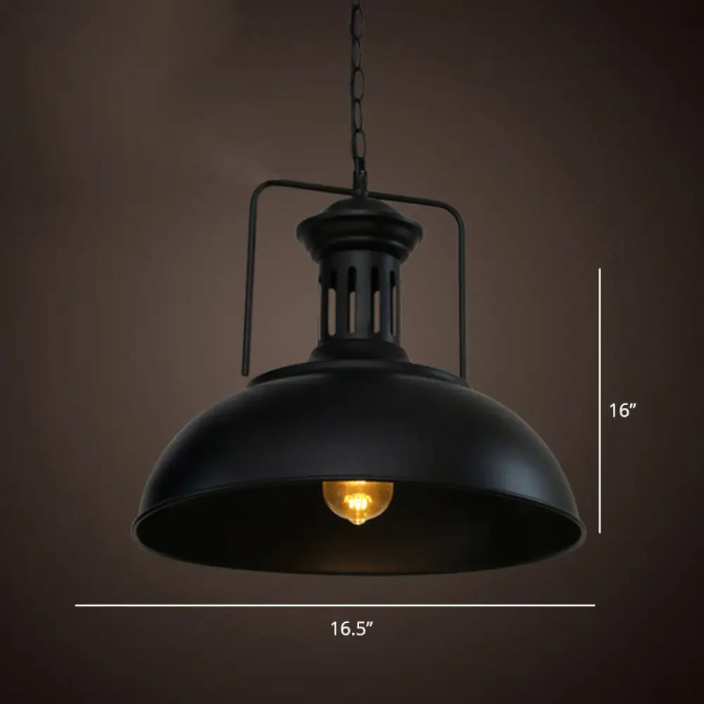 Simplicity Single-Bulb Iron Pot Cover Hanging Lamp - Stylish Restaurant Ceiling Lighting Fixture